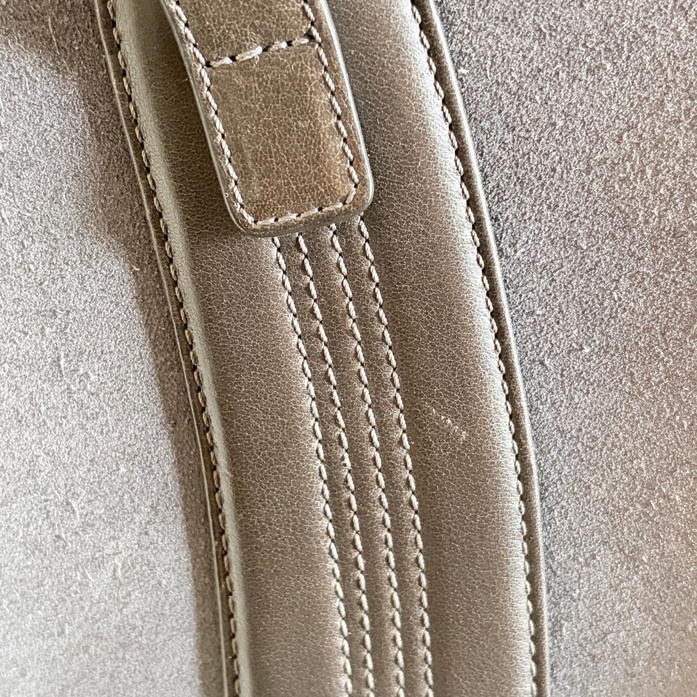 Loewe Amazona Grey Suede Leather Boston Bag Double Handle Vintage - Picture 9 of 15